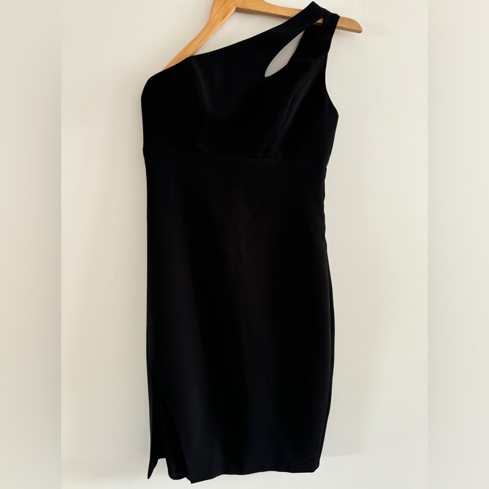 Exscape Elegant Black One-Shoulder Dress - size 6